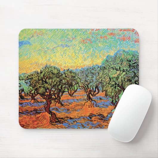 Vincent Van Gogh - Olive Grove mit Orange Sky Mousepad (Mit Mouse)