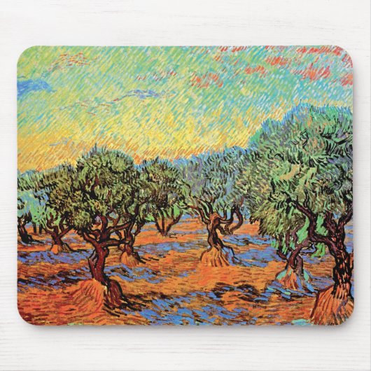 Vincent Van Gogh - Olive Grove mit Orange Sky Mousepad (Vorne)