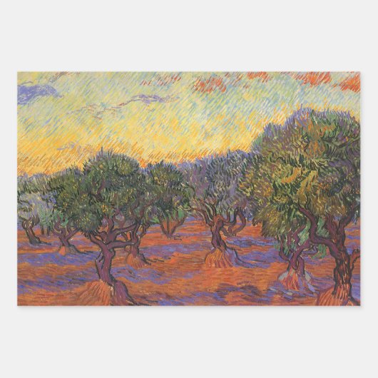 Vincent van Gogh - Olive Grove, Orange Sky Geschenkpapier Set (Vorderseite 2)
