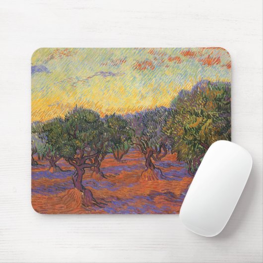 Vincent van Gogh - Olive Grove, Orange Sky Mousepad (Mit Mouse)