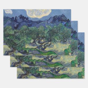 Vincent van Gogh - Olivenbäume, Alpilles-Gebirge Geschenkpapier Set