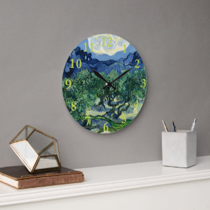 Vincent Van Gogh Olivenbäume Berglandschaft Große Wanduhr
