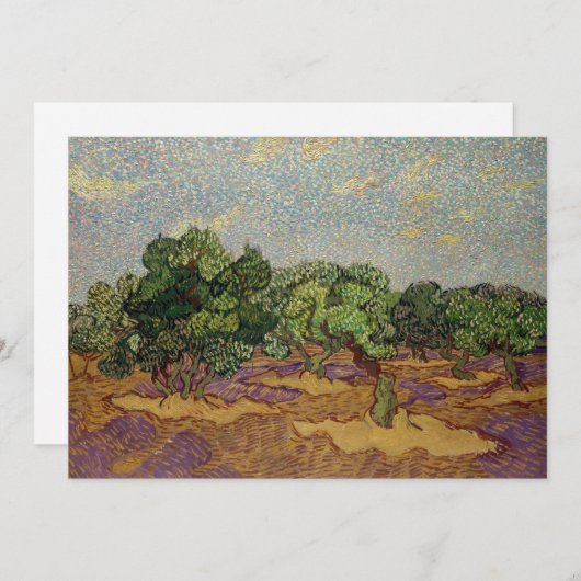 Vincent van Gogh - Olivenbäume Dankeskarte (Vorne/Hinten)