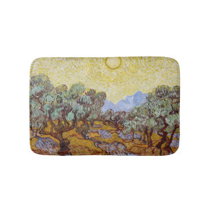 Vincent van Gogh - Olivenbäume, gelber Himmel und Badematte