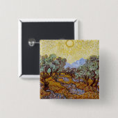Vincent van Gogh - Olivenbäume, Gelber Himmel und Button (Vorne & Hinten)