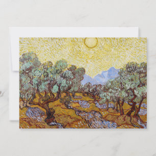 Vincent van Gogh - Olivenbäume, Gelber Himmel und  Dankeskarte