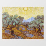 Vincent van Gogh - Olivenbäume, Gelber Himmel und  Fensteraufkleber<br><div class="desc">Olivenbäume mit gelbem Himmel und Sonne / Oliviers avec ciel jaune et soleil - Vincent van Gogh,  1889</div>