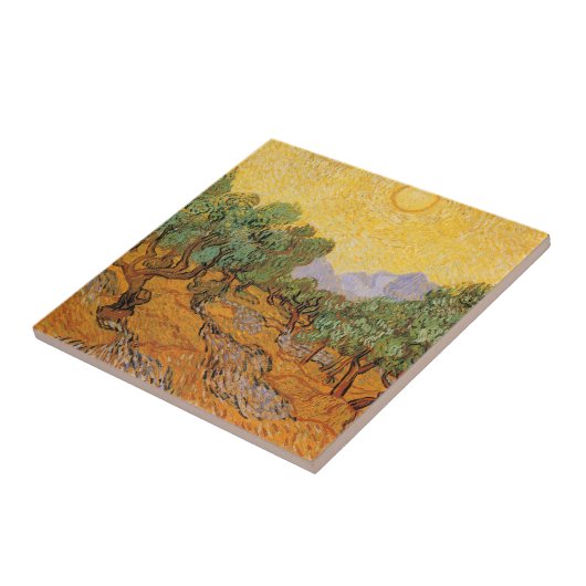 Vincent van Gogh - Olivenbäume, Gelber Himmel und  Fliese (Seite)