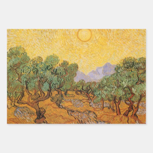 Vincent van Gogh - Olivenbäume, Gelber Himmel und  Geschenkpapier Set (Vorderseite 3)