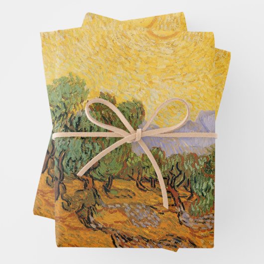 Vincent van Gogh - Olivenbäume, Gelber Himmel und Geschenkpapier Set (Beispiel)