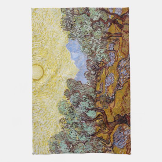 Vincent van Gogh - Olivenbäume, Gelber Himmel und Geschirrtuch (Vertikal)