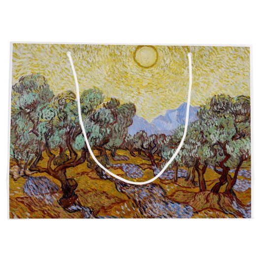 Vincent van Gogh - Olivenbäume, Gelber Himmel und Große Geschenktüte (Rückseite)