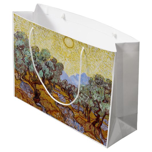 Vincent van Gogh - Olivenbäume, Gelber Himmel und Große Geschenktüte (Rückseite Schrägansicht)