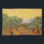 Vincent van Gogh - Olivenbäume, Gelber Himmel und Handtuch<br><div class="desc">Olivenbäume mit gelbem Himmel und Sonne (1889) von Vincent van Gogh ist eine von mehreren Studien der Olivenbäume, die van Gogh während des Asyls gemalt. Es ist ein Vintager Post-Impressionismus Kunstlandschaft Landschaftsmalerei. Ein Olivenhain auf einem Bauernhof an einem sonnigen Sommertag. Über den Künstler: Vincent Willem van Gogh war ein postimpressionistischer...</div>