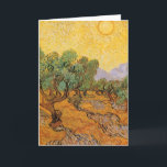 Vincent van Gogh - Olivenbäume, Gelber Himmel und Karte<br><div class="desc">Olivenbäume mit gelbem Himmel und Sonne (1889) von Vincent van Gogh ist eine von mehreren Studien der Olivenbäume, die van Gogh während des Asyls gemalt. Es ist ein Vintager Post-Impressionismus Kunstlandschaft Landschaftsmalerei. Ein Olivenhain auf einem Bauernhof an einem sonnigen Sommertag. Über den Künstler: Vincent Willem van Gogh war ein postimpressionistischer...</div>