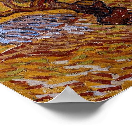 Vincent van Gogh - Olivenbäume, Gelber Himmel und Poster (Ecke)