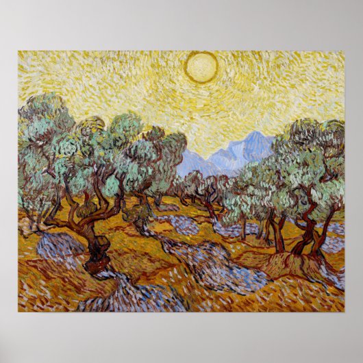 Vincent van Gogh - Olivenbäume, Gelber Himmel und Poster (Vorne)