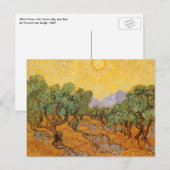 Vincent van Gogh - Olivenbäume, Gelber Himmel und  Postkarte (Vorne/Hinten)