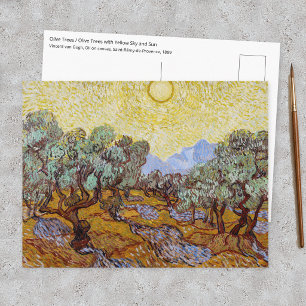 Vincent van Gogh - Olivenbäume, gelber Himmel und Postkarte