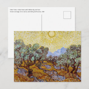 Vincent van Gogh - Olivenbäume, gelber Himmel und Postkarte