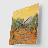 Vincent van Gogh - Olivenbäume, Gelber Himmel und  Quadratische Wanduhr (Winkel)