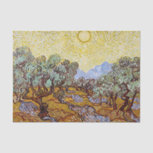 Vincent van Gogh - Olivenbäume, gelber Himmel und  Seidenpapier