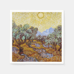 Vincent van Gogh - Olivenbäume, Gelber Himmel und Serviette