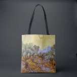 Vincent van Gogh - Olivenbäume, Gelber Himmel und  Tasche<br><div class="desc">Olivenbäume mit gelbem Himmel und Sonne / Oliviers avec ciel jaune et soleil - Vincent van Gogh,  1889</div>