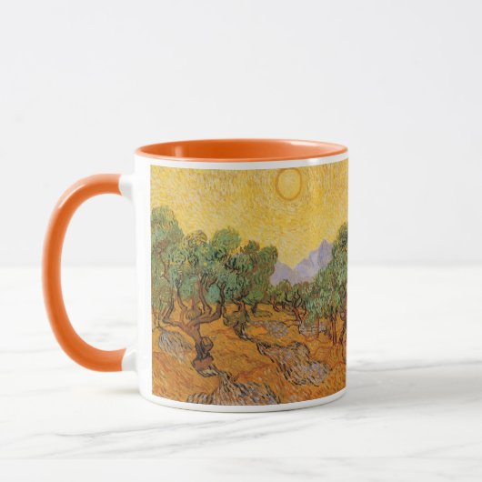 Vincent van Gogh - Olivenbäume, Gelber Himmel und Tasse (Links)