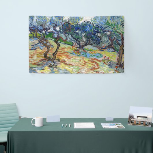 Vincent van Gogh - Olivenbäume: Hellblauer Himmel Banner (Messeveranstaltung)