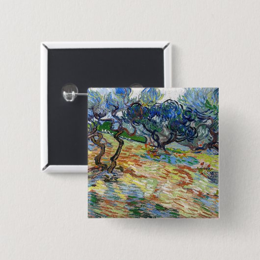 Vincent van Gogh - Olivenbäume: Hellblauer Himmel Button (Vorne & Hinten)