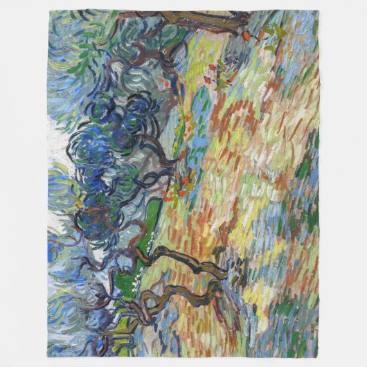 Vincent van Gogh - Olivenbäume: Hellblauer Himmel Fleecedecke (Vorderseite)