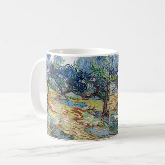 Vincent van Gogh - Olivenbäume: Hellblauer Himmel Kaffeetasse (Vorderseite Links)