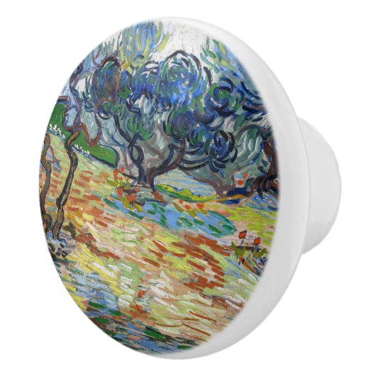 Vincent van Gogh - Olivenbäume: Hellblauer Himmel Keramikknauf (Rechts)