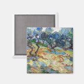 Vincent van Gogh - Olivenbäume: Hellblauer Himmel Magnet (Vorderseite/Rückseite)