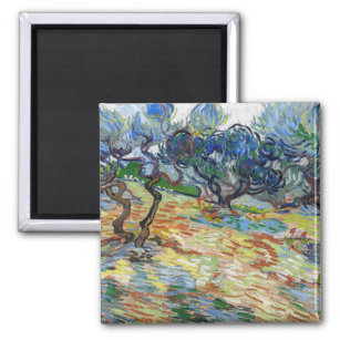 Vincent van Gogh - Olivenbäume: Hellblauer Himmel Magnet