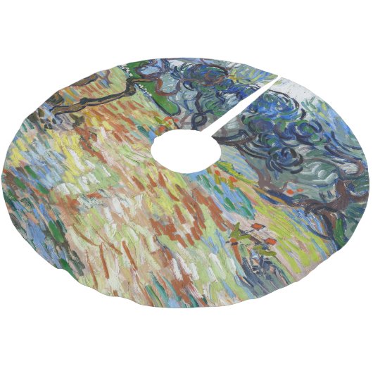 Vincent van Gogh - Olivenbäume: Hellblauer Himmel Polyester Weihnachtsbaumdecke (Schrägansicht)