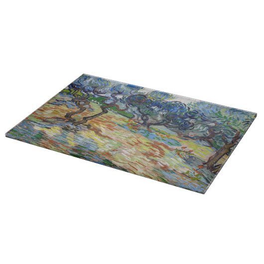 Vincent van Gogh - Olivenbäume: Hellblauer Himmel Schneidebrett (Ecke)