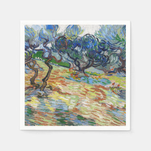 Vincent van Gogh - Olivenbäume: Hellblauer Himmel Serviette
