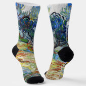 Vincent van Gogh - Olivenbäume: Hellblauer Himmel Socken (Gewinkelt)