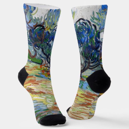 Vincent van Gogh - Olivenbäume: Hellblauer Himmel Socken (Gewinkelt)