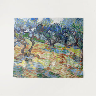 Vincent van Gogh - Olivenbäume: Heller blauer Himm Wandteppich