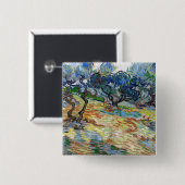 Vincent van Gogh - Olivenbäume: Helles blaues Himm Button (Vorne & Hinten)