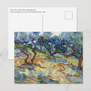 Vincent van Gogh - Olivenbäume: Helles blaues Himm Postkarte