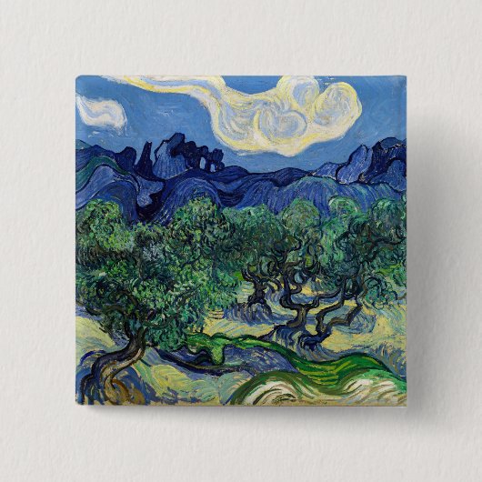 Vincent van Gogh - Olivenbäume mit den Alpen Button (Vorderseite)