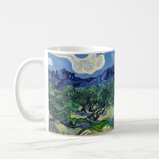 Vincent van Gogh - Olivenbäume mit den Alpen Kaffeetasse (Links)