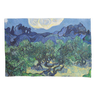 Vincent van Gogh - Olivenbäume mit den Alpen Kissenbezug