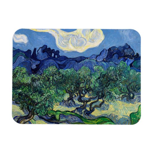 Vincent van Gogh - Olivenbäume mit den Alpen Magnet (Horizontal)