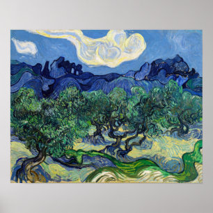 Vincent van Gogh - Olivenbäume mit den Alpen Poster