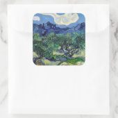 Vincent van Gogh - Olivenbäume mit den Alpen Quadratischer Aufkleber (Tasche)